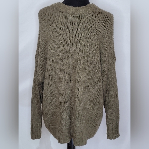 Aerie Big-Sky Oversized Green Crew Neck Wool/Alpaca Blend Sweater - Size XS - Picture 5 of 7